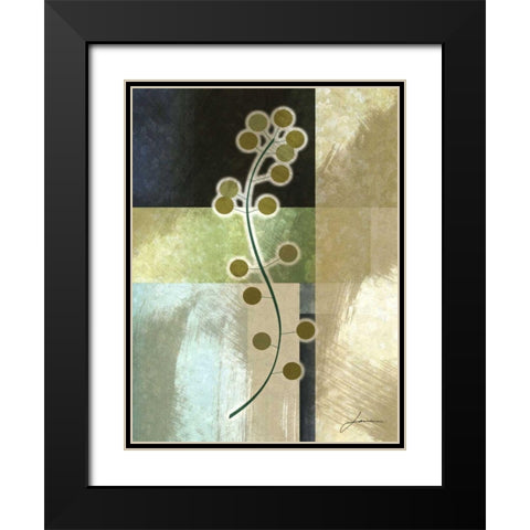 Brushed Metro Stems IV Black Modern Wood Framed Art Print with Double Matting by Burghardt, James