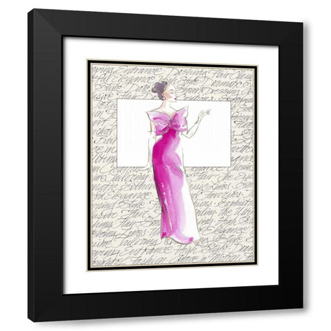 50s Fashion II Black Modern Wood Framed Art Print with Double Matting by Della-Piana, Elissa