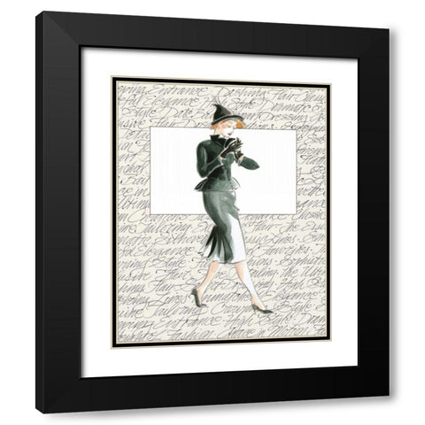 50s Fashion III Black Modern Wood Framed Art Print with Double Matting by Della-Piana, Elissa