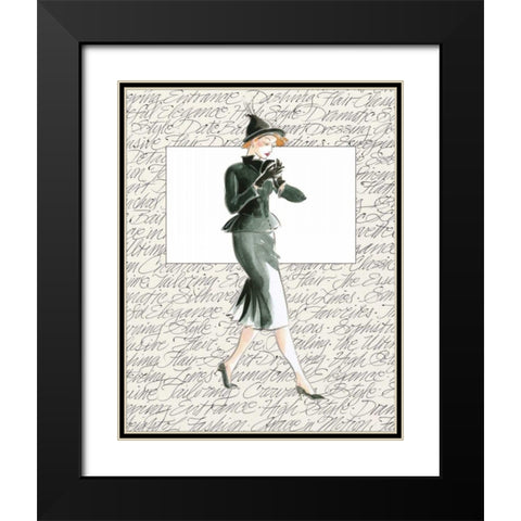 50s Fashion III Black Modern Wood Framed Art Print with Double Matting by Della-Piana, Elissa