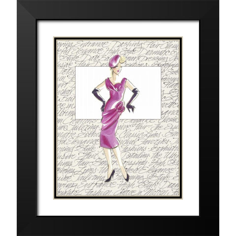 50s Fashion VI Black Modern Wood Framed Art Print with Double Matting by Della-Piana, Elissa