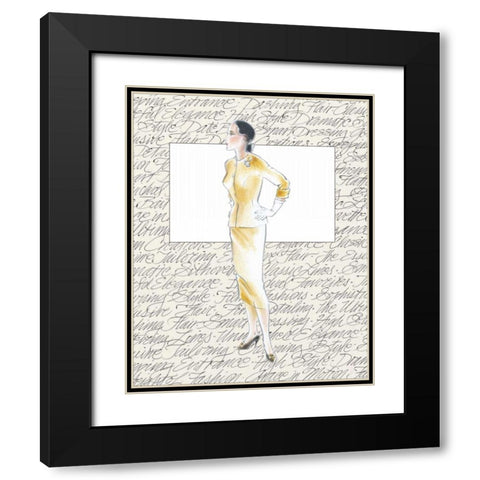 50s Fashion VII Black Modern Wood Framed Art Print with Double Matting by Della-Piana, Elissa