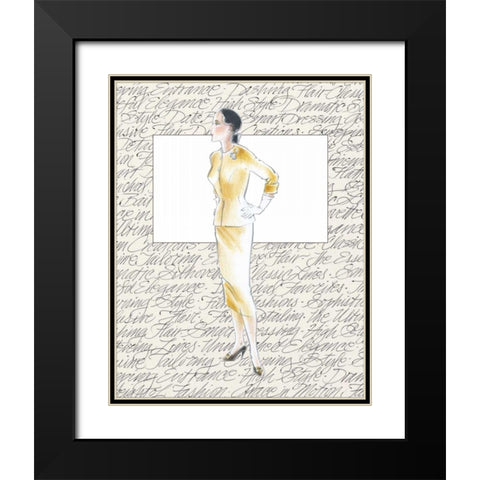 50s Fashion VII Black Modern Wood Framed Art Print with Double Matting by Della-Piana, Elissa