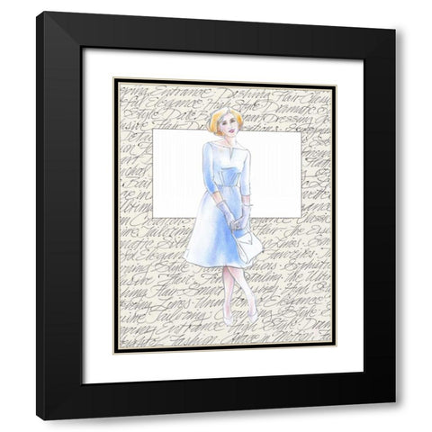 50s Fashion VIII Black Modern Wood Framed Art Print with Double Matting by Della-Piana, Elissa
