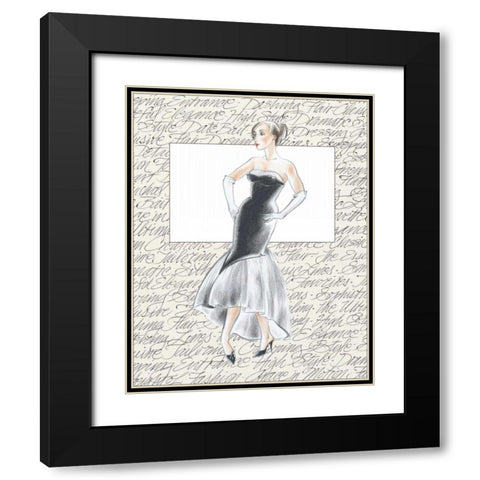 50s Fashion IX Black Modern Wood Framed Art Print with Double Matting by Della-Piana, Elissa