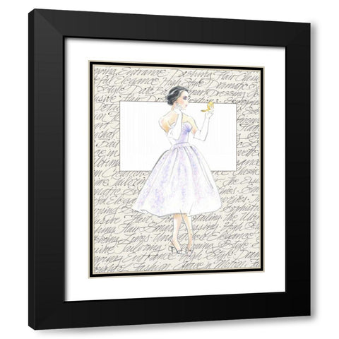 50s Fashion X Black Modern Wood Framed Art Print with Double Matting by Della-Piana, Elissa