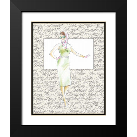 50s Fashion XII Black Modern Wood Framed Art Print with Double Matting by Della-Piana, Elissa