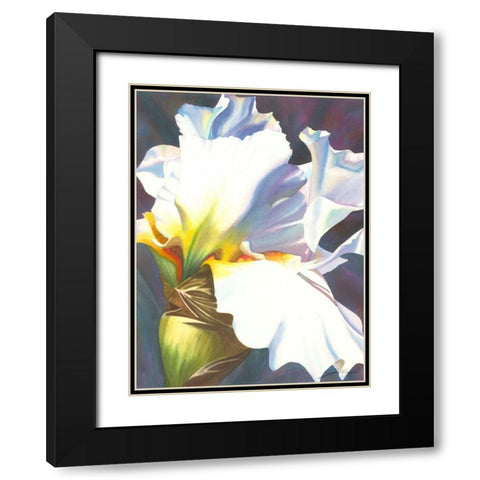Blue Iris II Black Modern Wood Framed Art Print with Double Matting by Higby, Jason