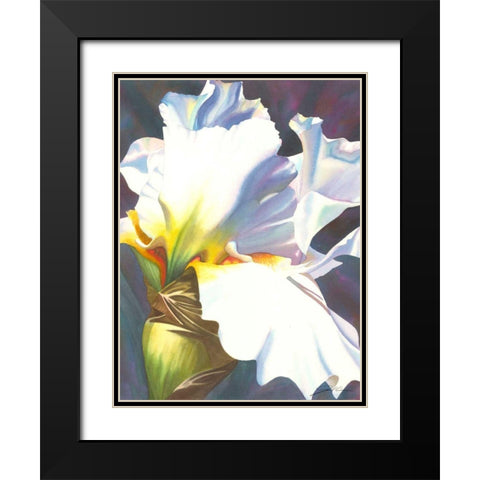 Blue Iris II Black Modern Wood Framed Art Print with Double Matting by Higby, Jason