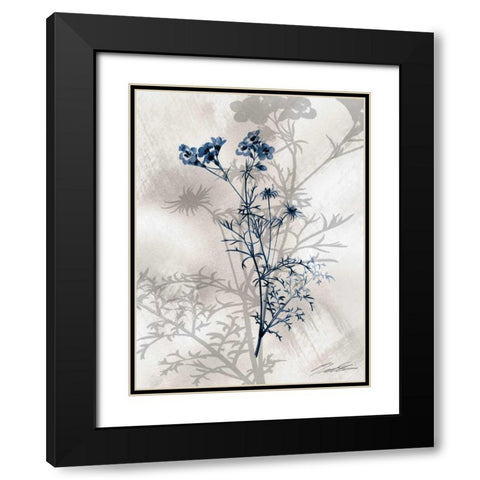 Indigo Bloom I Black Modern Wood Framed Art Print with Double Matting by Butler, John