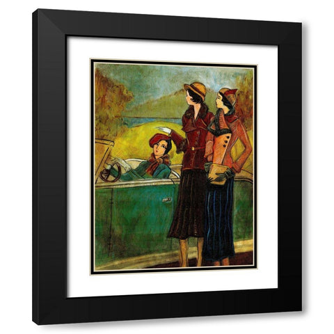 Girls and Cars I Black Modern Wood Framed Art Print with Double Matting by Harrington, Danielle