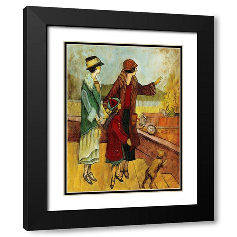Girls and Cars II Black Modern Wood Framed Art Print with Double Matting by Harrington, Danielle