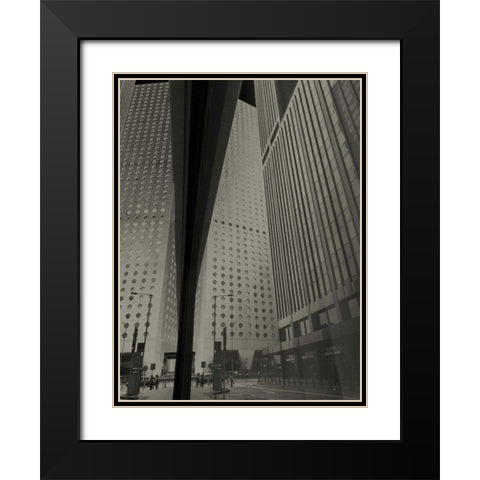 Skyrise View I Black Modern Wood Framed Art Print with Double Matting by Ling, Tang