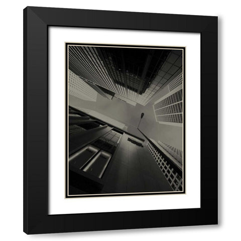 Skyrise View II Black Modern Wood Framed Art Print with Double Matting by Ling, Tang
