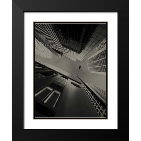 Skyrise View II Black Modern Wood Framed Art Print with Double Matting by Ling, Tang