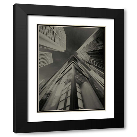Skyrise View IV Black Modern Wood Framed Art Print with Double Matting by Ling, Tang