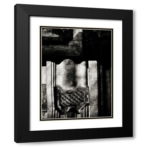 Stone Carving VI Black Modern Wood Framed Art Print with Double Matting by Ling, Tang