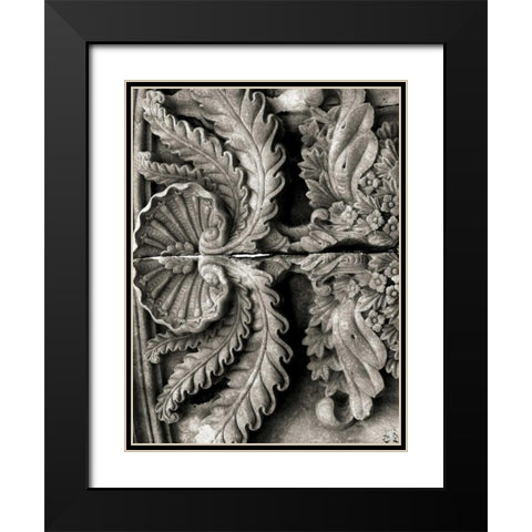 Stone Carving VIII Black Modern Wood Framed Art Print with Double Matting by Ling, Tang