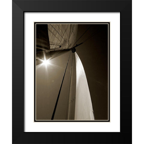 Sail Geometry II Black Modern Wood Framed Art Print with Double Matting by Bay, Noah
