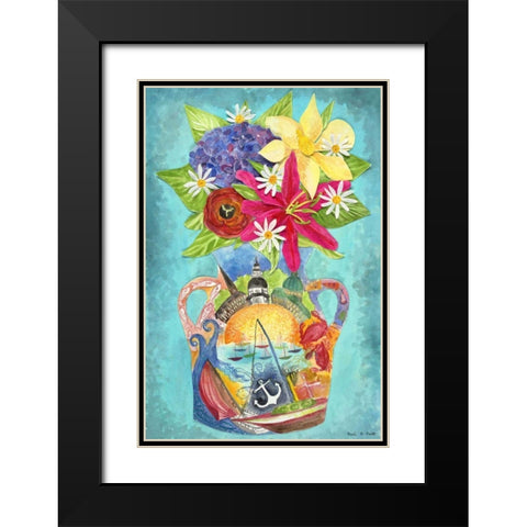 Annapolis Bouquet Black Modern Wood Framed Art Print with Double Matting by Smith, Kaeli