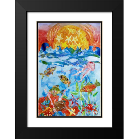 Fish Black Modern Wood Framed Art Print with Double Matting by Smith, Kaeli