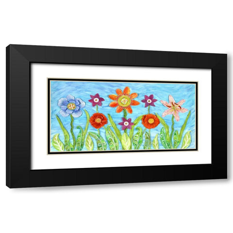 Flower Play I Black Modern Wood Framed Art Print with Double Matting by Smith, Kaeli