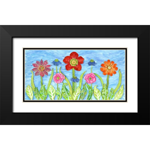 Flower Play II Black Modern Wood Framed Art Print with Double Matting by Smith, Kaeli