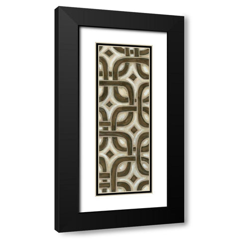 2-Up Earthen Patterns V Black Modern Wood Framed Art Print with Double Matting by Deans, Karen