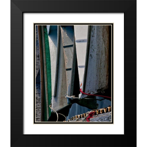 Wooden Rowboats VII Black Modern Wood Framed Art Print with Double Matting by Perry, Rachel