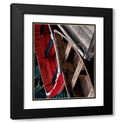 Wooden Rowboats X Black Modern Wood Framed Art Print with Double Matting by Perry, Rachel