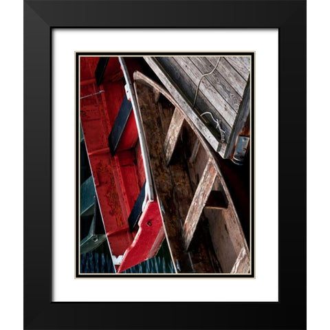 Wooden Rowboats X Black Modern Wood Framed Art Print with Double Matting by Perry, Rachel