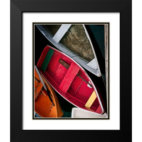 Wooden Rowboats XII Black Modern Wood Framed Art Print with Double Matting by Perry, Rachel