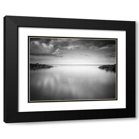 Gentle Waters Black Modern Wood Framed Art Print with Double Matting by Henson, Martin