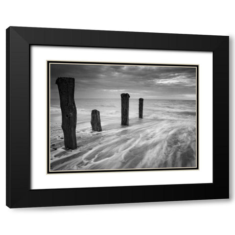 Outward Tide Black Modern Wood Framed Art Print with Double Matting by Henson, Martin