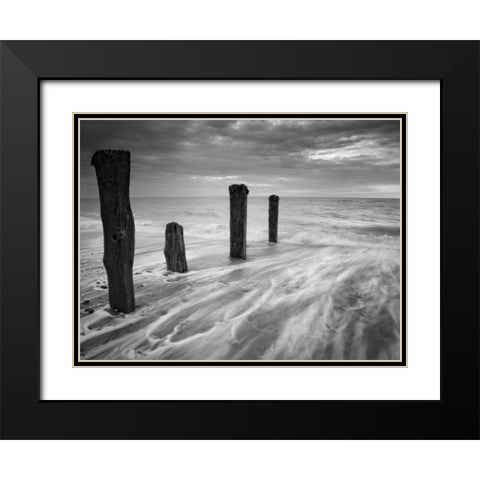 Outward Tide Black Modern Wood Framed Art Print with Double Matting by Henson, Martin