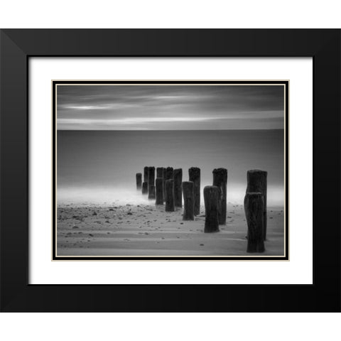 Marching Black Modern Wood Framed Art Print with Double Matting by Henson, Martin