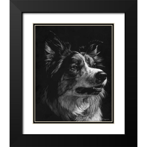 Canine Scratchboard IV Black Modern Wood Framed Art Print with Double Matting by Chapman, Julie T.