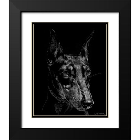 Canine Scratchboard XIII Black Modern Wood Framed Art Print with Double Matting by Chapman, Julie T.