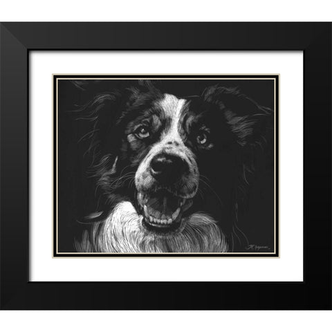 Canine Scratchboard XVIII Black Modern Wood Framed Art Print with Double Matting by Chapman, Julie T.