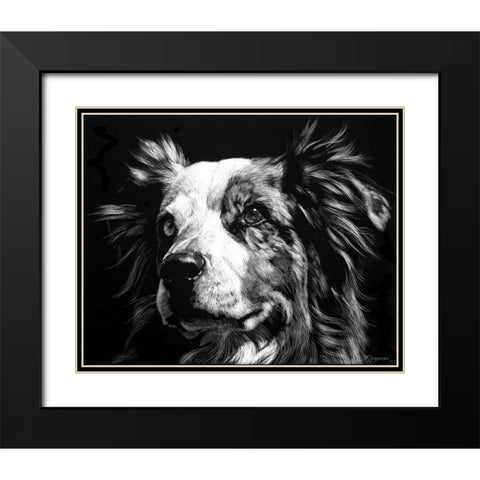 Canine Scratchboard XX Black Modern Wood Framed Art Print with Double Matting by Chapman, Julie T.