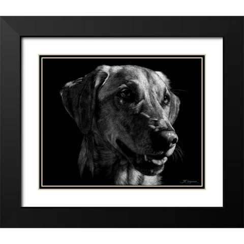 Canine Scratchboard XXIV Black Modern Wood Framed Art Print with Double Matting by Chapman, Julie T.