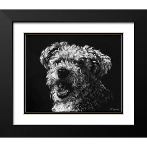 Canine Scratchboard XXV Black Modern Wood Framed Art Print with Double Matting by Chapman, Julie T.