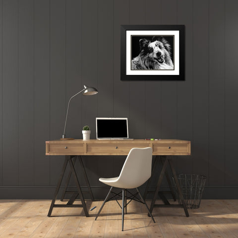 Canine Scratchboard XXVI Black Modern Wood Framed Art Print with Double Matting by Chapman, Julie T.