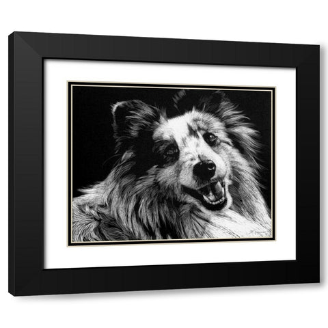 Canine Scratchboard XXVI Black Modern Wood Framed Art Print with Double Matting by Chapman, Julie T.
