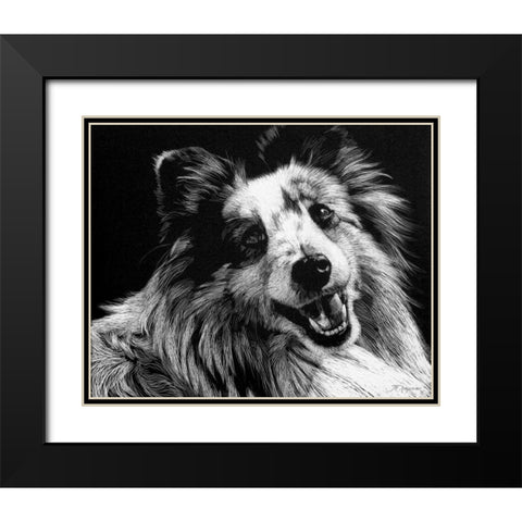 Canine Scratchboard XXVI Black Modern Wood Framed Art Print with Double Matting by Chapman, Julie T.