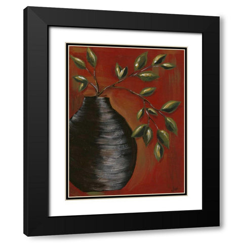 Zen Vase I Black Modern Wood Framed Art Print with Double Matting by Reynolds, Jade