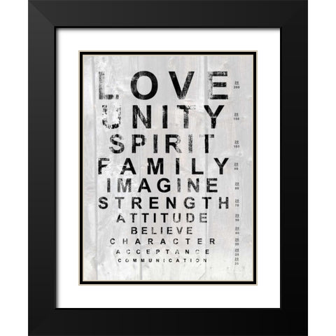 Eye Chart I Black Modern Wood Framed Art Print with Double Matting by James, Andrea