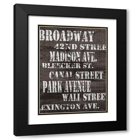 Streets of New York I Black Modern Wood Framed Art Print with Double Matting by James, Andrea
