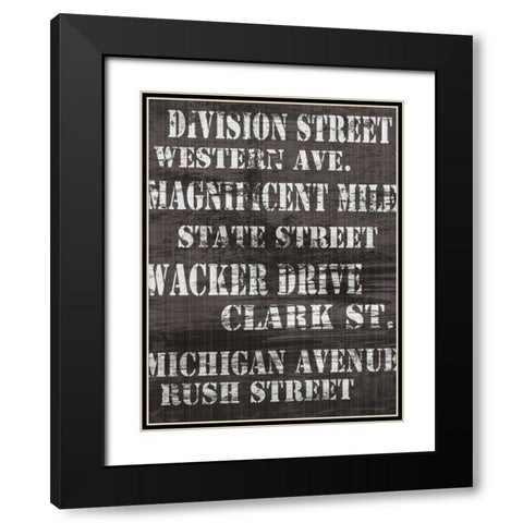 Streets of Chicago I Black Modern Wood Framed Art Print with Double Matting by James, Andrea