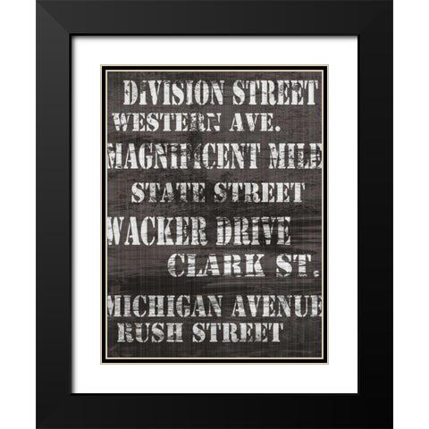 Streets of Chicago I Black Modern Wood Framed Art Print with Double Matting by James, Andrea